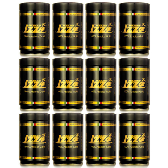 קפה IZZO גולד 100% ערביקה טחון 12 פחיות של 250 גרם
