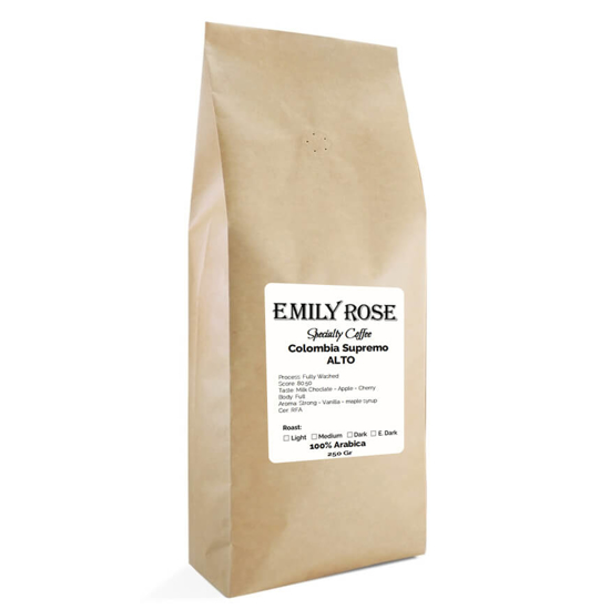 Emily Rose קפה קלוי טרי קולומביה סופרימו אלטו 100% ערביקה - 1 ק"ג