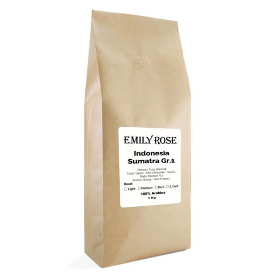 Emily Rose קפה קלוי טרי אינדונזיה Trenggiling ערביקה 100%