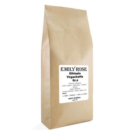Emily Rose קפה קלוי טרי אתיופיה ירגשף 100% ערביקה - 1 ק"ג