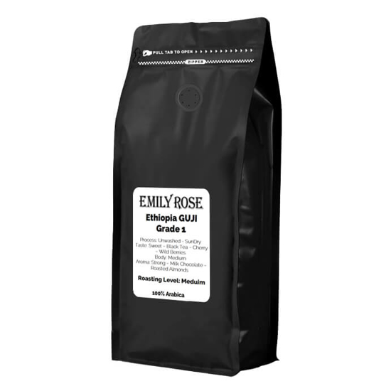 Emily Rose קפה קלוי טרי אתיופיה גוג'י 100% ערביקה Ethiopia GUJI Grade.1 Natural